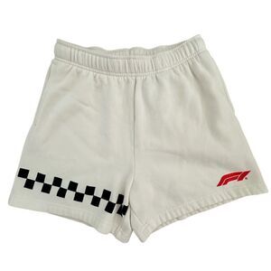 PAC Sun + Formula 1 ~ ivory fleece shorts w/ side pockets ~ size XS